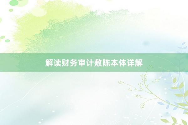 解读财务审计敷陈本体详解